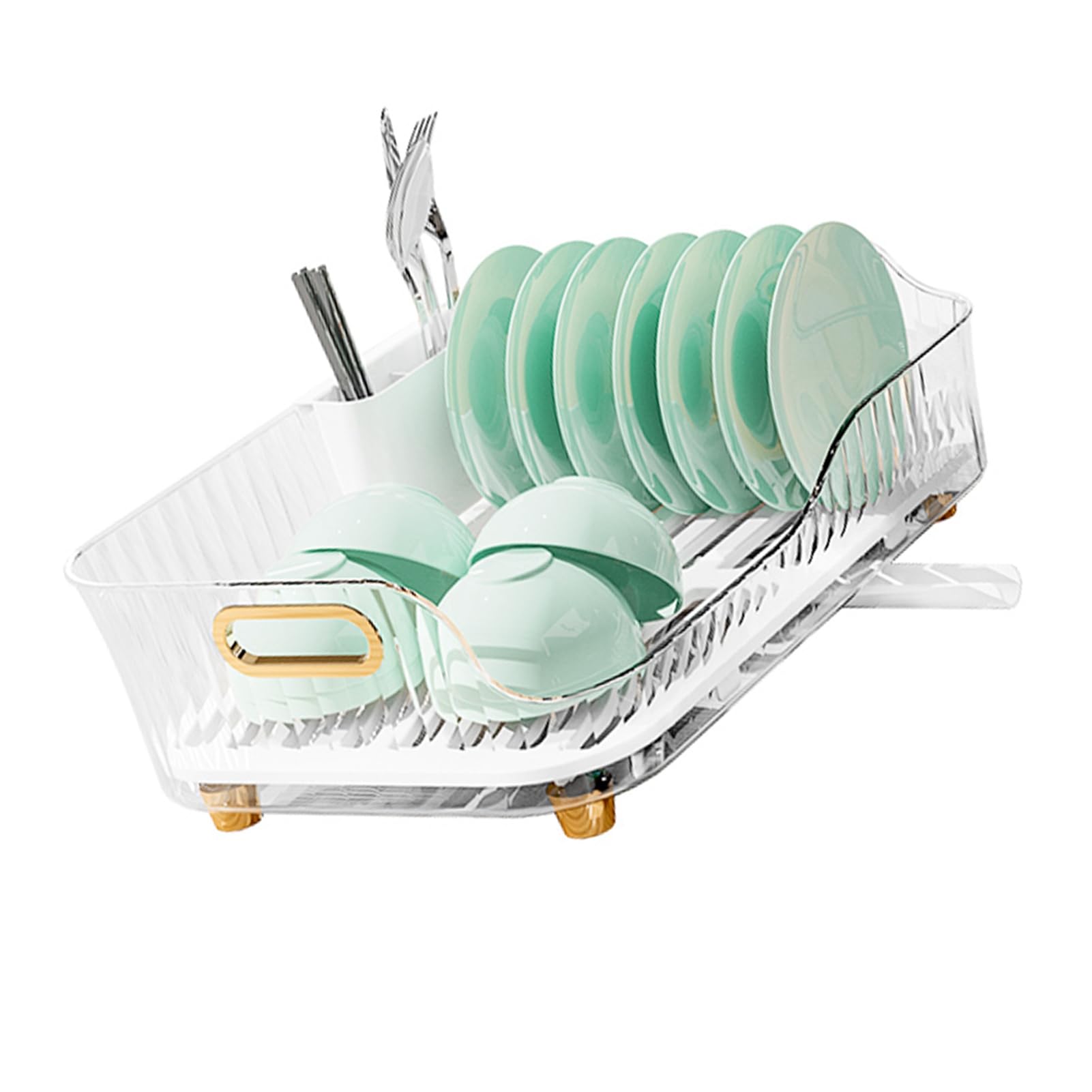 Égouttoir à Vaisselle, Grand égouttoir à Vaisselle pour Comptoir de Cuisine, Caddie à Couverts Amovible, Trous de Vidange Détachables Permettant d'économiser de l'espace,