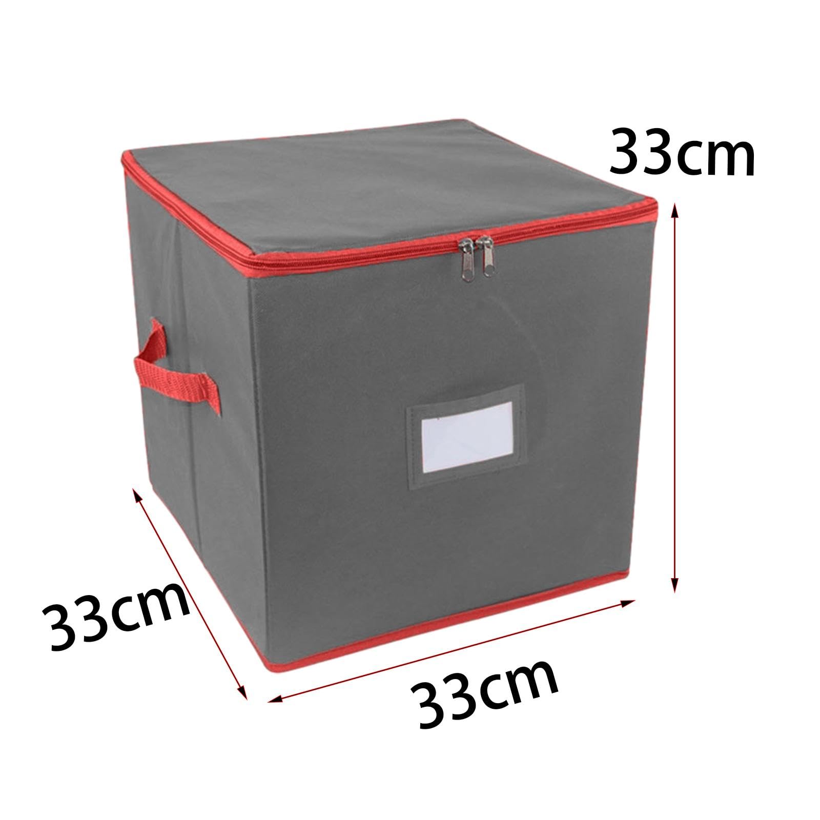 rockible Aufbewahrungsbox für Weihnachtsschmuck, 64 Fächer, mit Griff, Faltbar, Praktischer Organizer für Weihnachtsdekoration, Grau