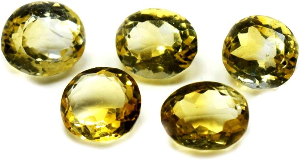 14X10 MM 5 Pcs Natural Citrine Loose Gemstone Oval Shape Faceted Yellow Wholesale Stone Lot