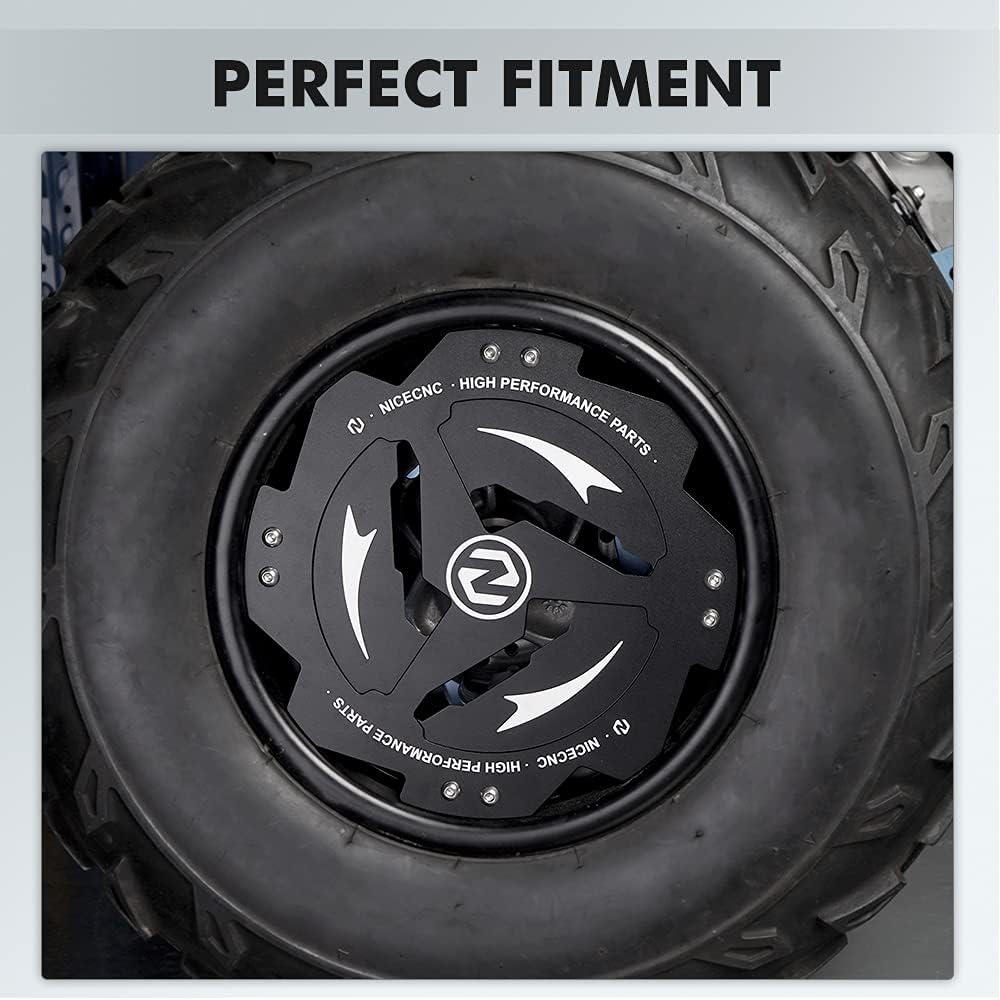 NICECNC Black Rear Wheel Hub Guard Protector Compatible with Yamaha Raptor 700 YFM700 2015 2016 2017 2018 2019 2020 2021 2022 2023 2024, Raptor 700R YFM700R 2015-2024, YFZ450R 2014-2024 See Fitments