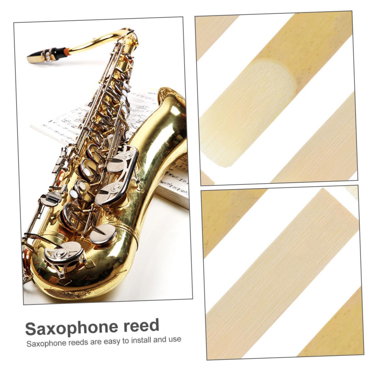 BESTonZON 60 Piezas Caña De Saxofón Accesorios Para Instrumentos Musicales Reemplazo De Cañas De Saxo Partes De Instrumentos Musicales Cañas De Instrumento Cañas De Saxofón Junco Yellow