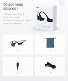 SHOKZ OpenRun Bone Conduction Headphones, Open-Ear Bluetooth Sports Earphones with Mic, IP67 Waterproof Wireless Headset for Running and Workout, 8H Playtime, USB-C - Comet Grey, Sport headband - 10