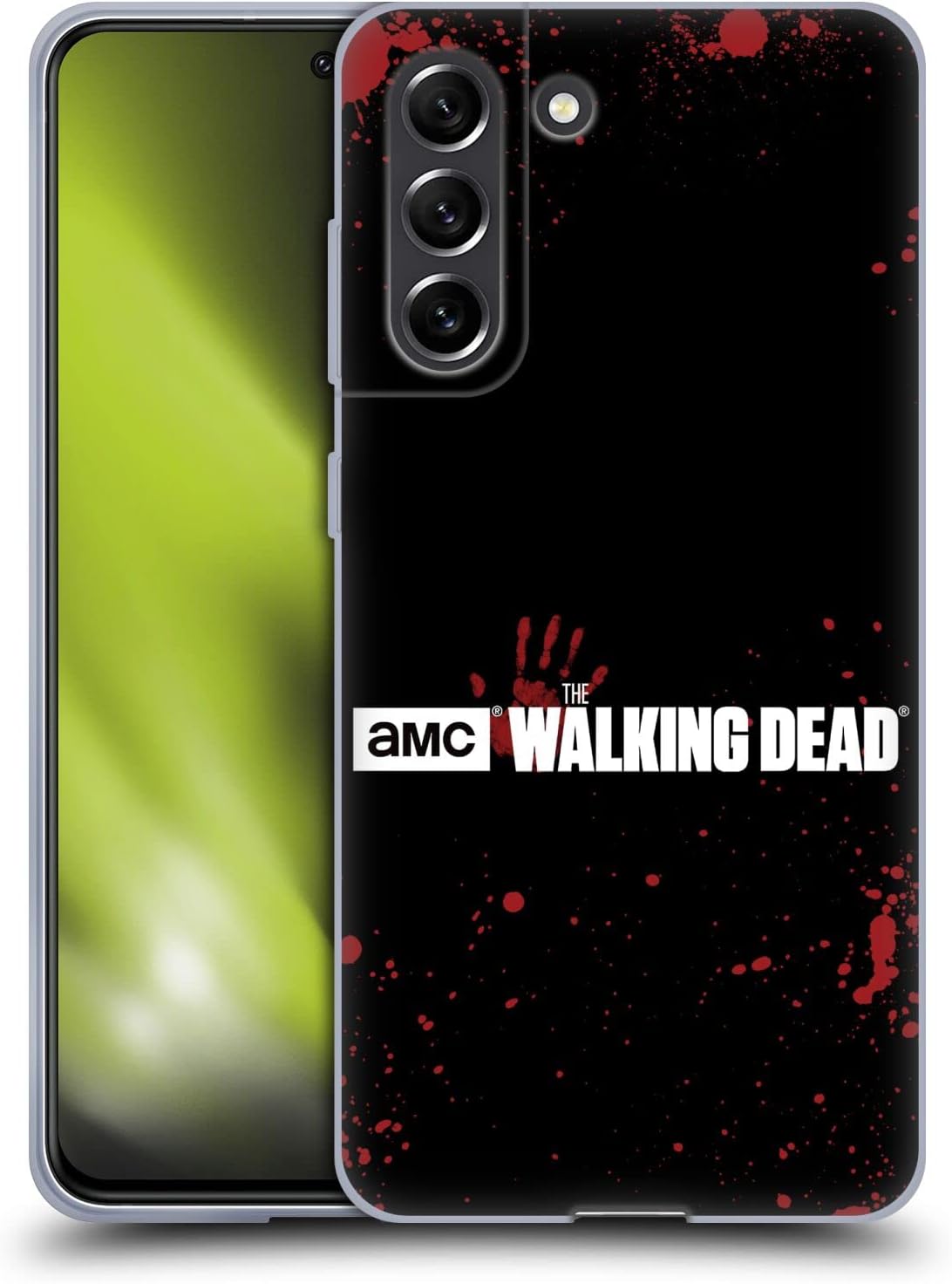 Head Case Designs Officially Licensed AMC The Walking Dead Blood Black Logo Gel Case [Military Grade Protection] Compatible with Samsung Galaxy S21 FE 5G and Compatible with MagSafe