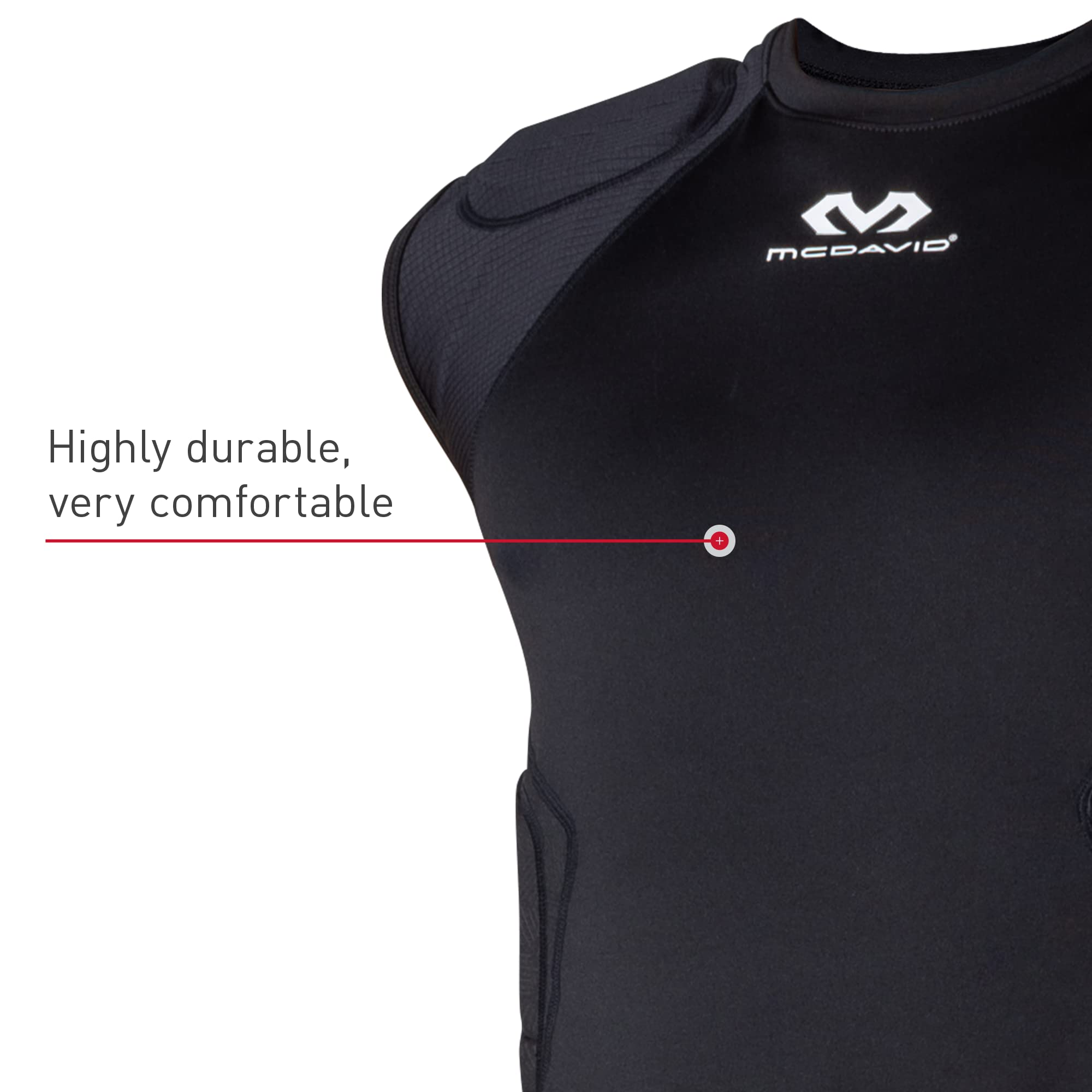 McDavid Mens Integrated 5-Pad Shirt, Comfort & Protection from Hard Objects, Lightweight & Breathable, Football & Lacrosse