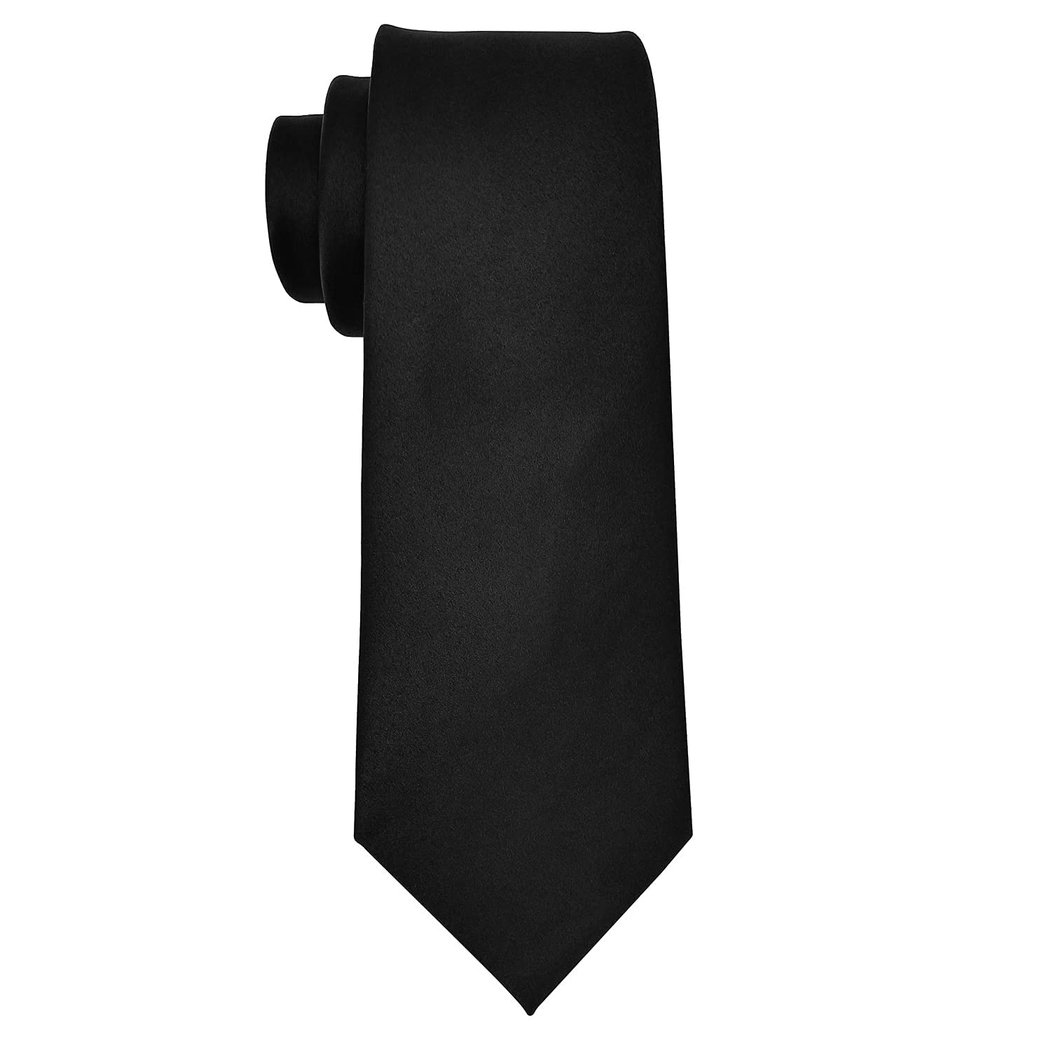 IviktaPremium Solid Satin Necktie for Men | Formal tie | Casual tie For Men (3 Inches Wide) (Black)