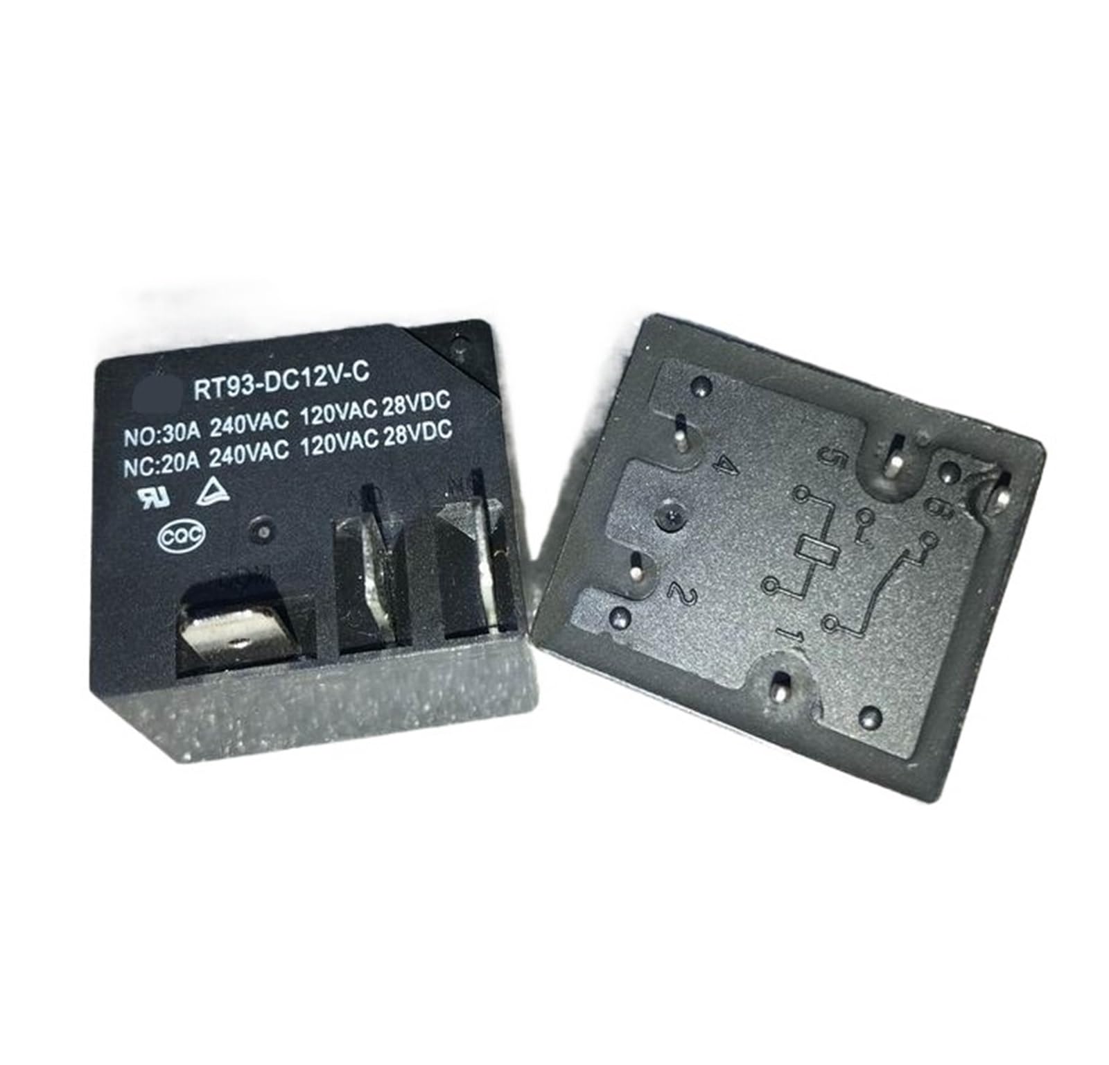 Relais de puissance RT93-DC12V-C 30A à 5 broches pour commutation 12V