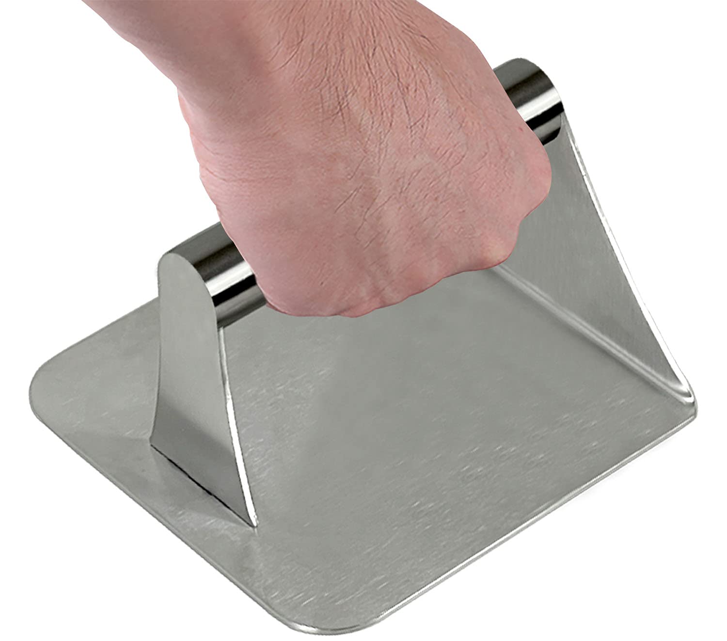 Bulalu Heavy Duty Burger Press,Stainless Steel Burger Smasher 5.5 Inch,Griddle Grill Steak Press Easy to Maintain&Use,Apply to Professional and Home Cooking (Square)