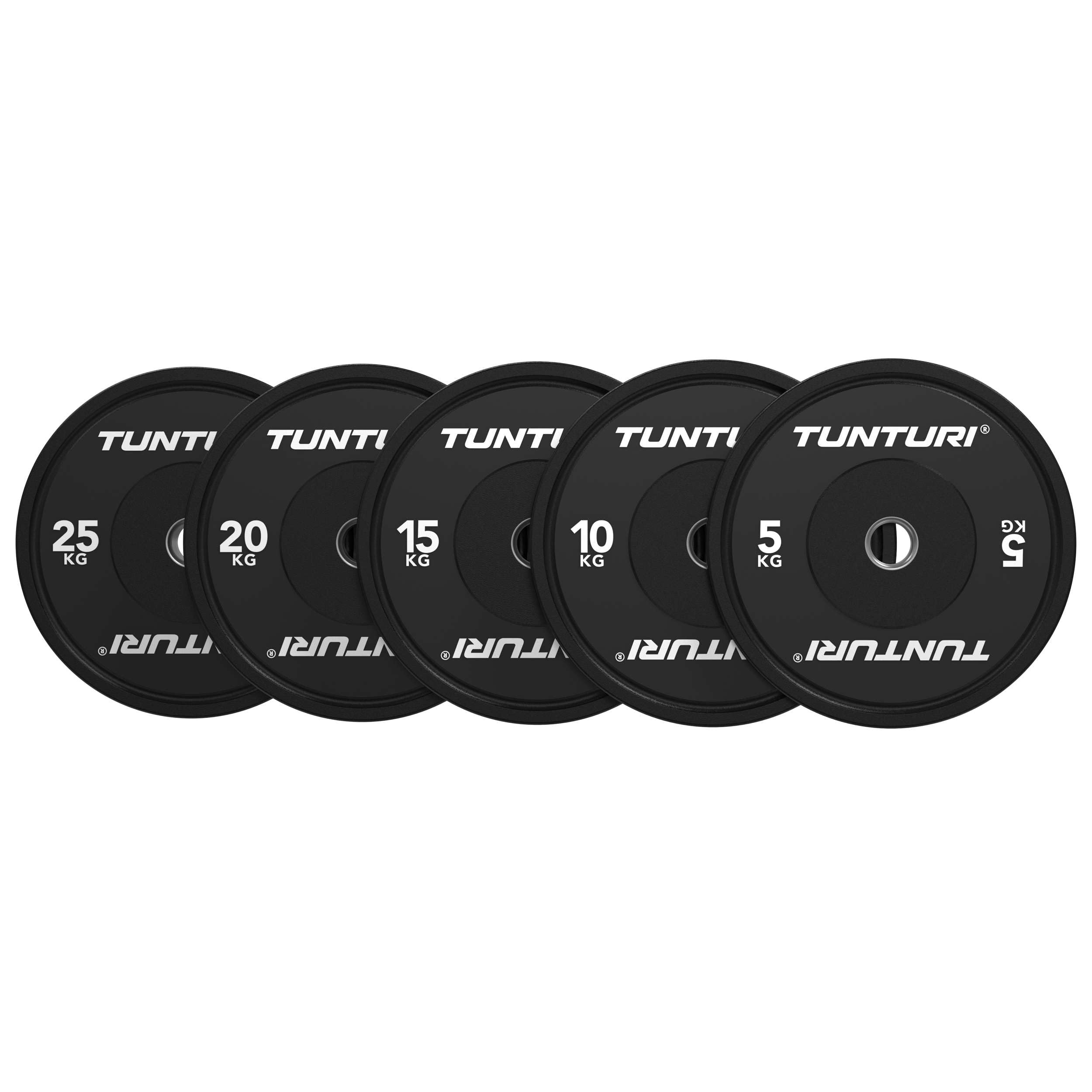 Tunturi Platinum bumper plates - Poids pour haltères - Disques d'haltères - 1x 10kg - Noir