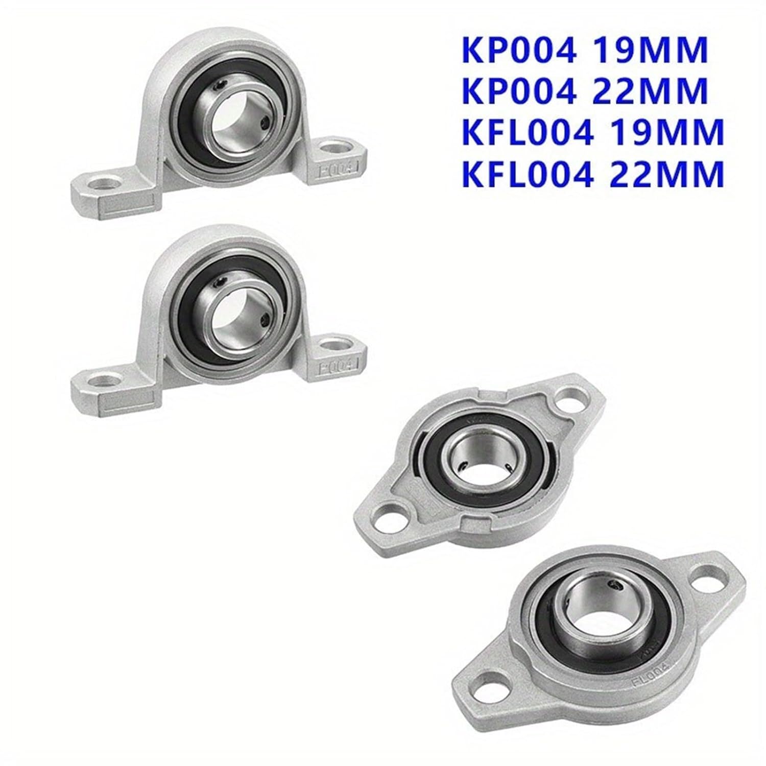 2pcs KP004 KFL004 19mm 22mm Bore Zinc Alloy Inner Ball Mounted Pillow Block Insert Bearing KFL004 KP004 19mm 22mm(KFL004 19MM)