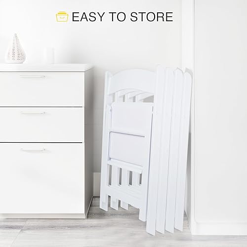 Miniatura 5 de 4 sillas plegables de resina ligera blanca con relleno, desata la comodidad de la silla plegable y la durabilidad, sillas apilables de grado