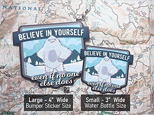 Miniatura 6 de Believe in Yourself Yeti Sticker - Cute Sasquatch Believe Decal for Hydroflask or Laptop. Funny Vinyl Monster Bumper Sticker