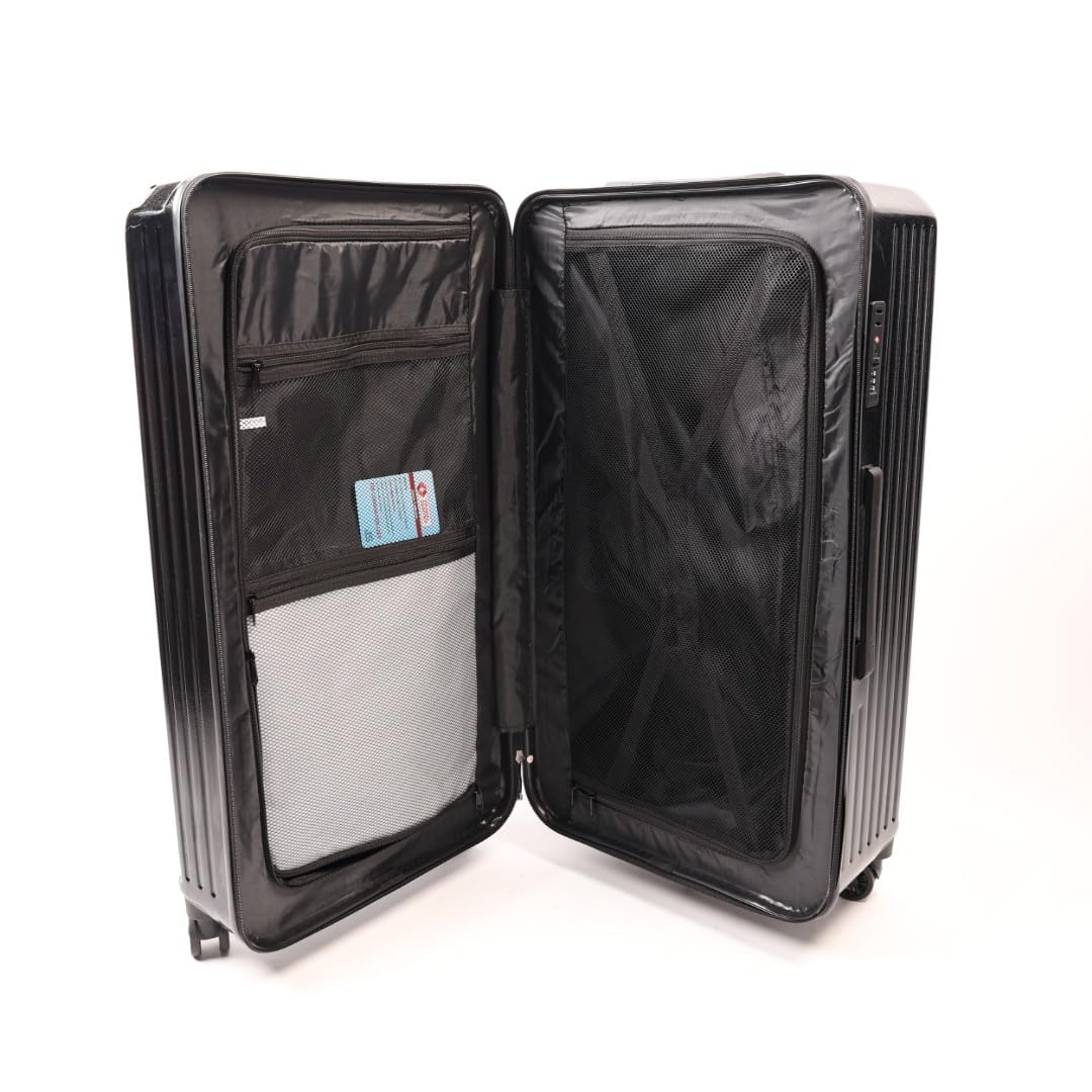 Valigia grande da 76,2 cm, guscio rigido in ABS nero, 5 ruote girevoli 360, serrature TSA, protezioni angolari in alluminio