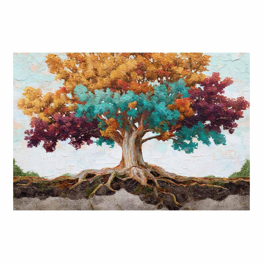 XENIOU Nature Wall Art Art Blue Foliage Tree canvas painting wall art, Living Room Bedroom Hallway Stairs Decoration.(Multicolor)-70x100cm Unframed