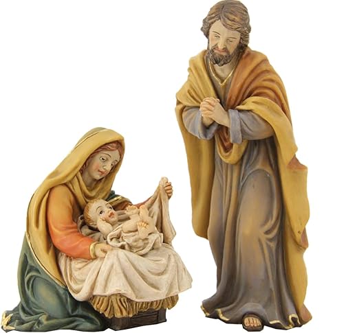 FADEDA 3 x Santa Famiglia/altezza: 10 cm/dipinti a mano/dettagliati personaggi presepe – Decorazione da tavolo per Natale accessori presepe
