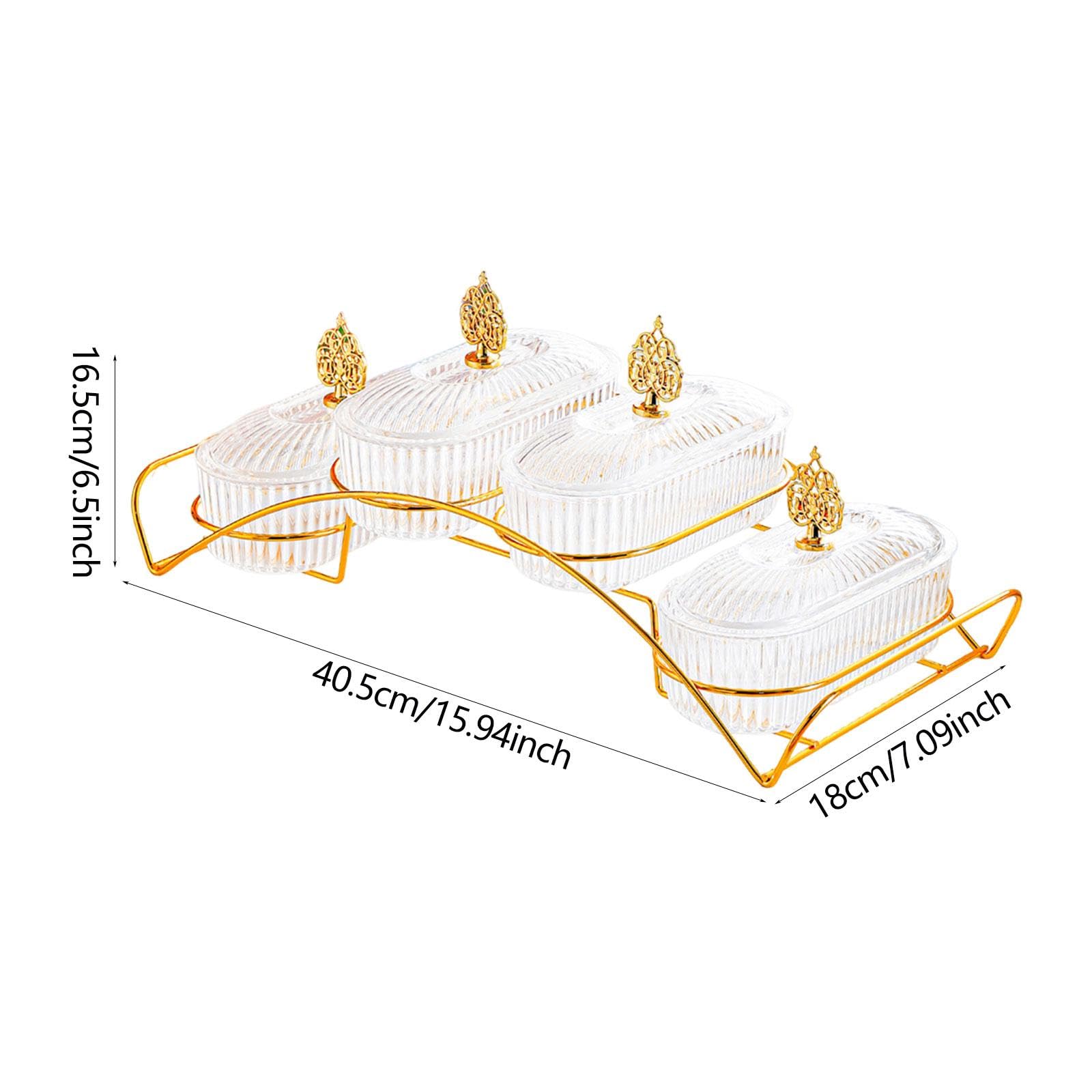 LOVIVER Plateau de fruits secs avec couvercle, plateau de service décoratif pour la maison, à noix pour biscuits, cupcakes, décoration pour salon ou fête, Clair