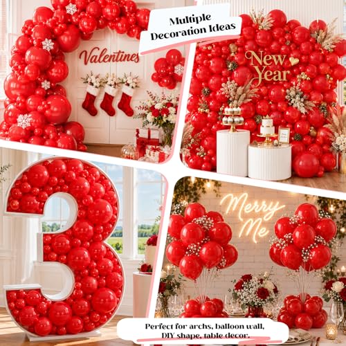 Image of Togvu Red Balloons, 50Pack 5 Inch Small Mini Matte Red Latex Party Balloons for Valentine's Day Anniversary Cherry Birthday Graduation Casino Patriotic Party Decorations Supplies