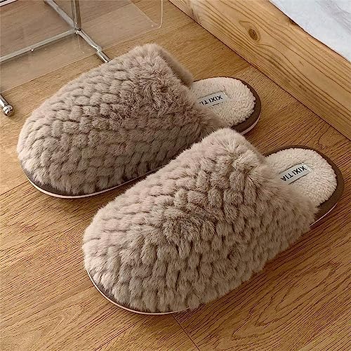 Image of QSKPC Women's fuzzy memory foam slippers Women's cute animal slippers Indoor and outdoor plush slippers Bedroom slippers Home shoes