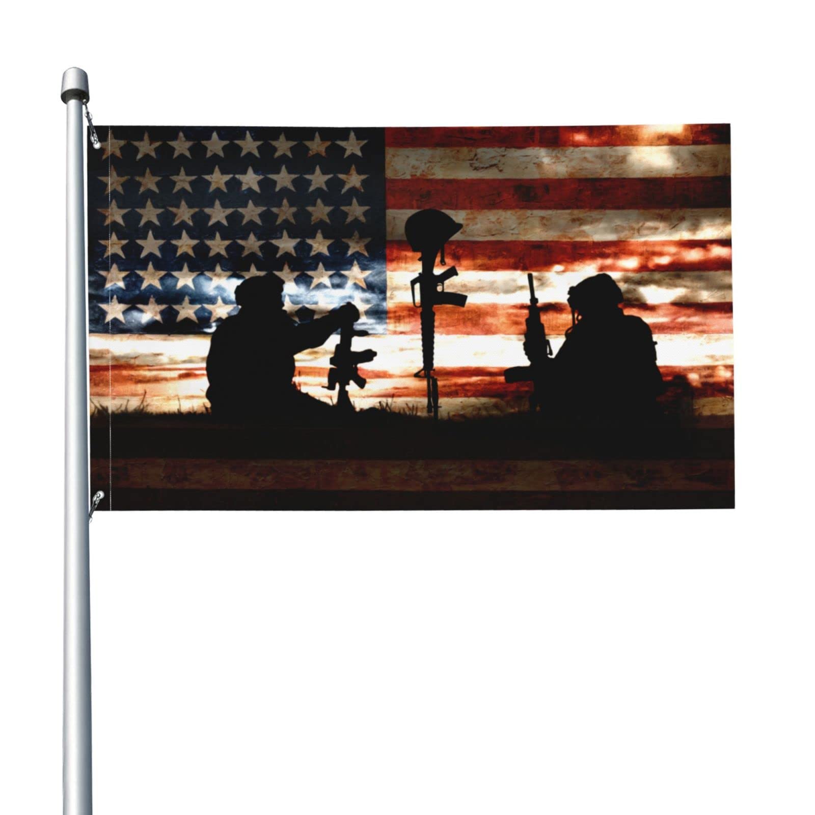 American Flag Memorial Veterans Day Flag 3x5 Ft Fade Proof Outdoor/Inside Breeze Flag Garden House Home Decor Double Stitched With Metal Grommets — image 1