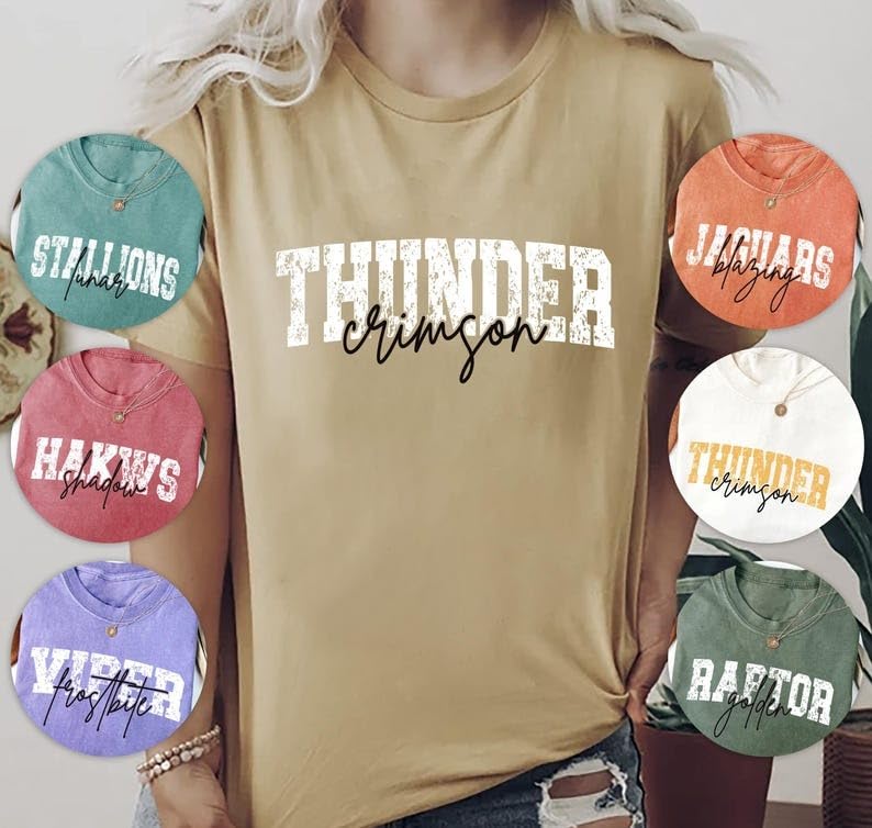 Custom Favorite Team Shirt, Personalized Sports Team Mascot Shirt, Football, Baseball, Hockey, Basketball Shirt, Any Team Logo College Shirt, VP12741 Multicolor