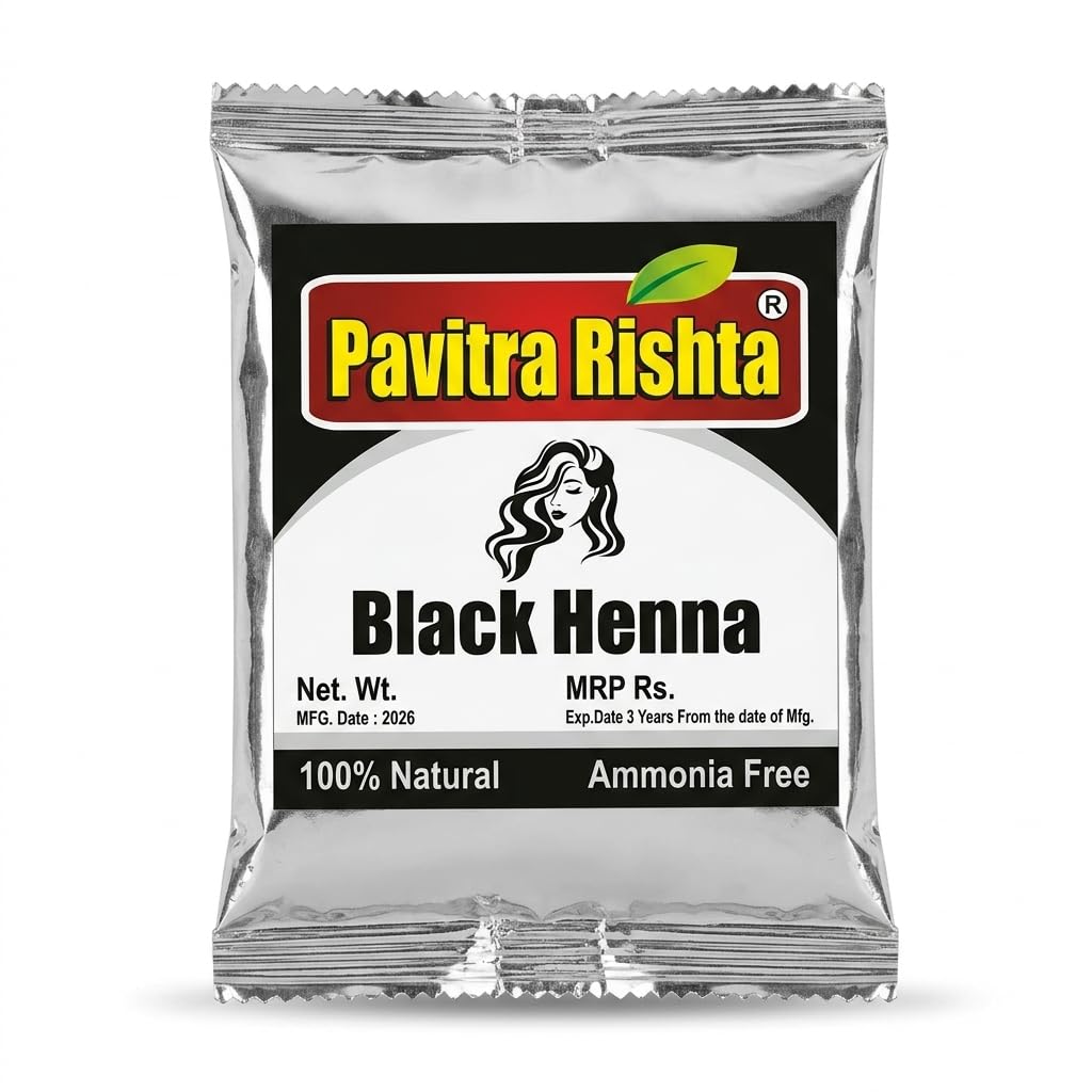 Natural Black Henna Powder for Hair | Herbal Hair Color | Ammonia-Free, Chemical-Free | Deep Black Dye for Strong, Smooth & Shiny Hair-image-37