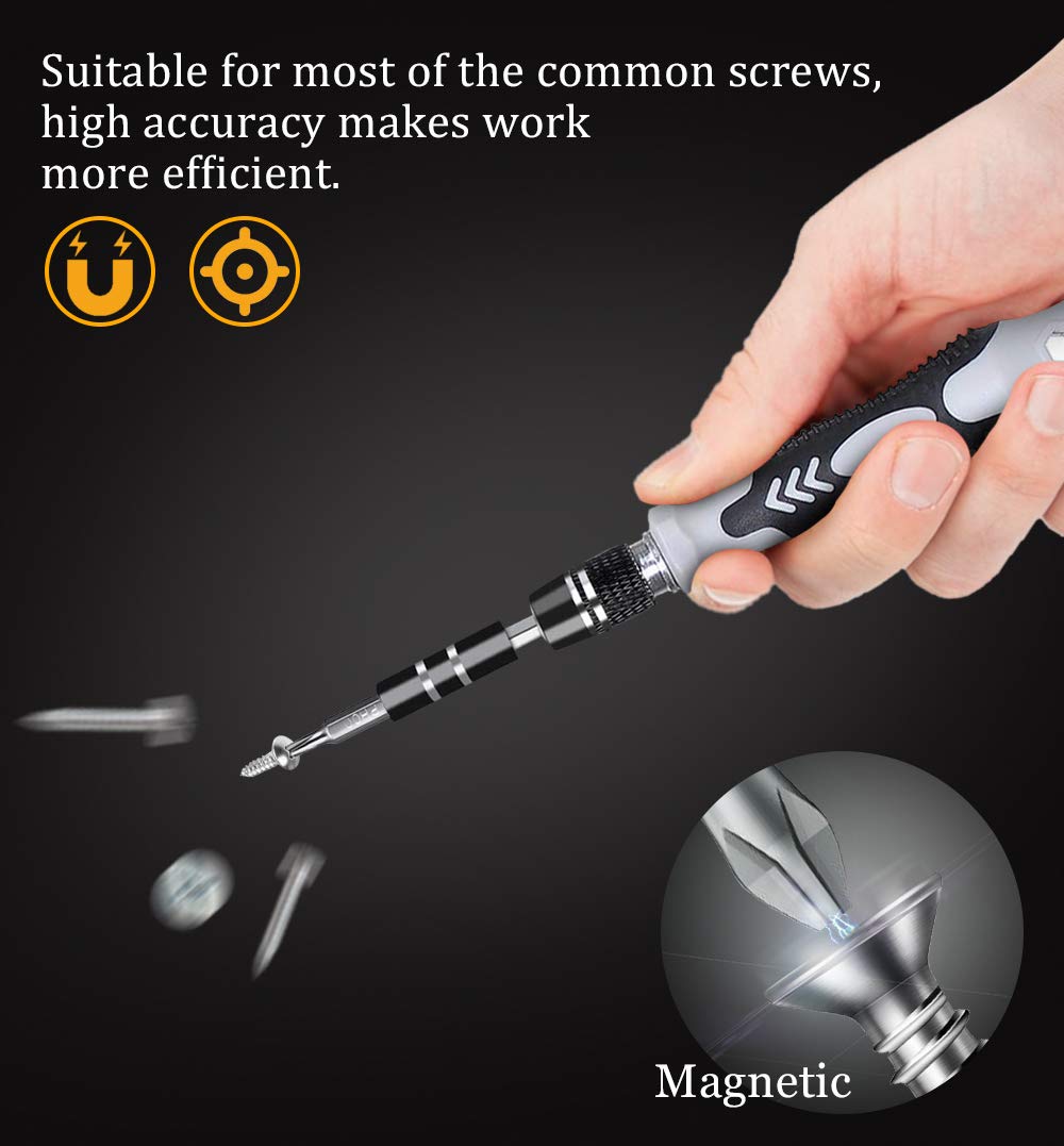 Hevanto Set di cacciaviti di precisione 130 in 1, con custodia e manico antiscivolo, kit di riparazione fai da te per smartphone, computer portatili, orologi, occhiali, PS4, cacciavite per PC