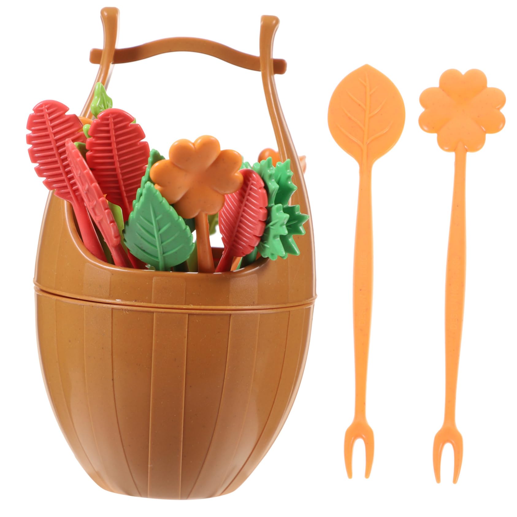 Cabilock Salad Fruit Picks 17pc Set Reusable Leaf Forks for Appetizers Cocktails