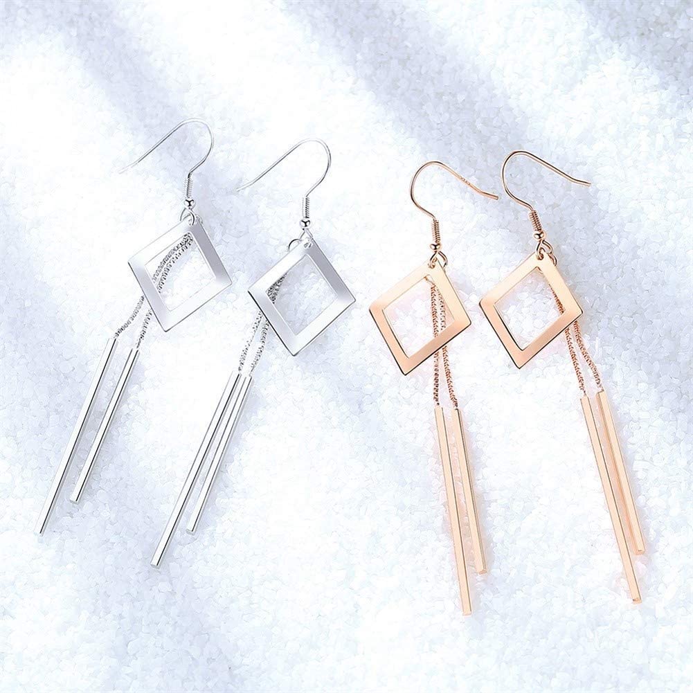 YCTTKDD Damen-Ohrringe, Ohrstecker, stilvolle geometrische Quasten-Ohrringe, Haken-Anhänger-Ohrringe, Damen-Ohrschmuck, Damen