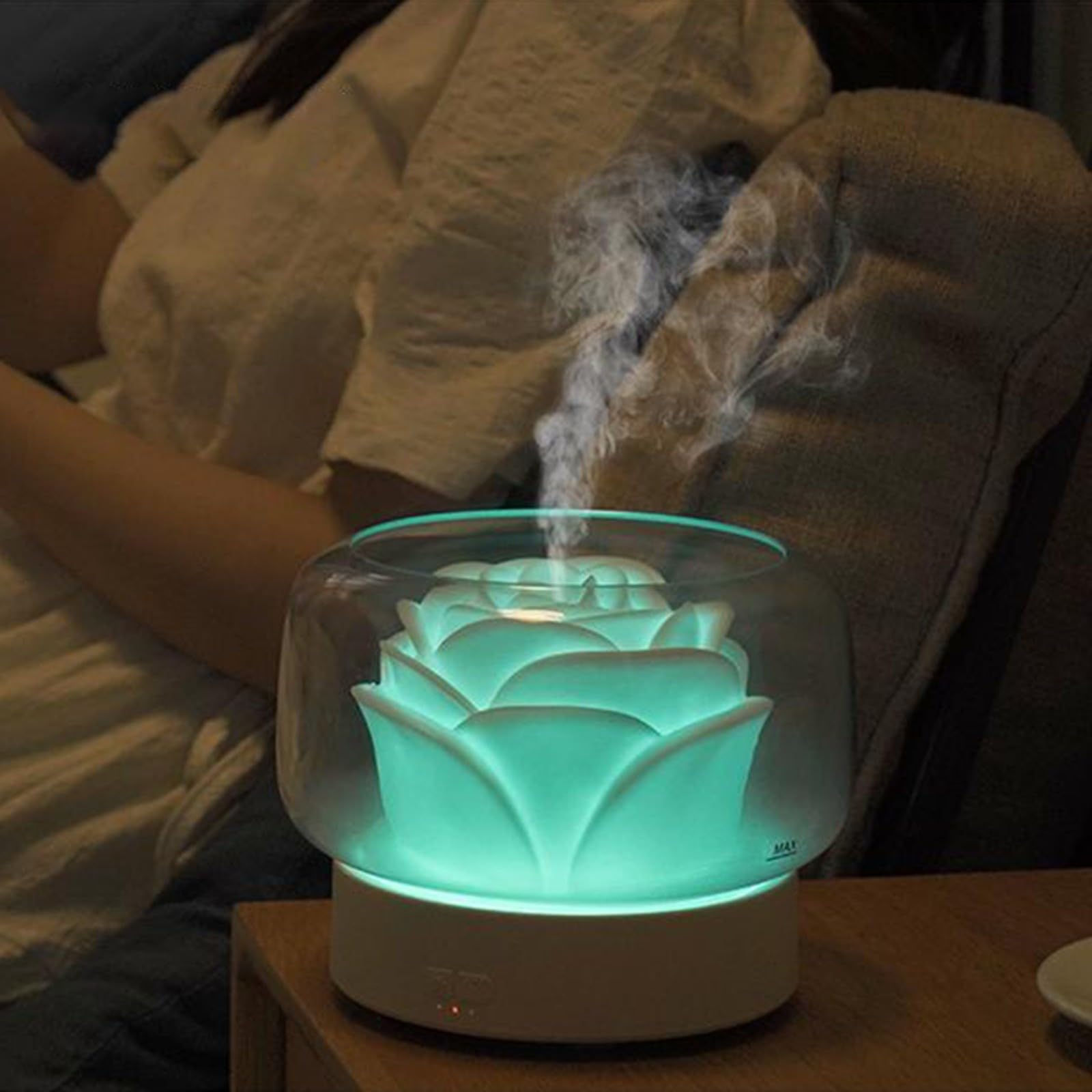 Dyfuzor olejków eterycznych 400 ml kwiat aromatyczny elektryczny ekspres do mgiełki do domu nawilżacz dyfuzor olejków eterycznych (brytyjski biały)