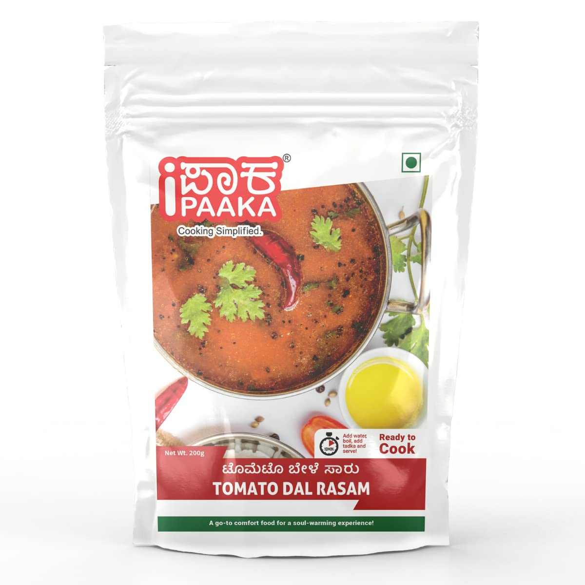 iPaaka Tomato Dal Rasam, 100g,Freshly Ground,Instant Mix,with Dal and Tomato, Instant Rasam,Chemical Free,Just Like Homemade-No Artificial Colors/Flavours & No Preservatives Ready to Eat in 10 mins (B07DFLBWPM) Amazon Price History, Amazon Price Tracker
