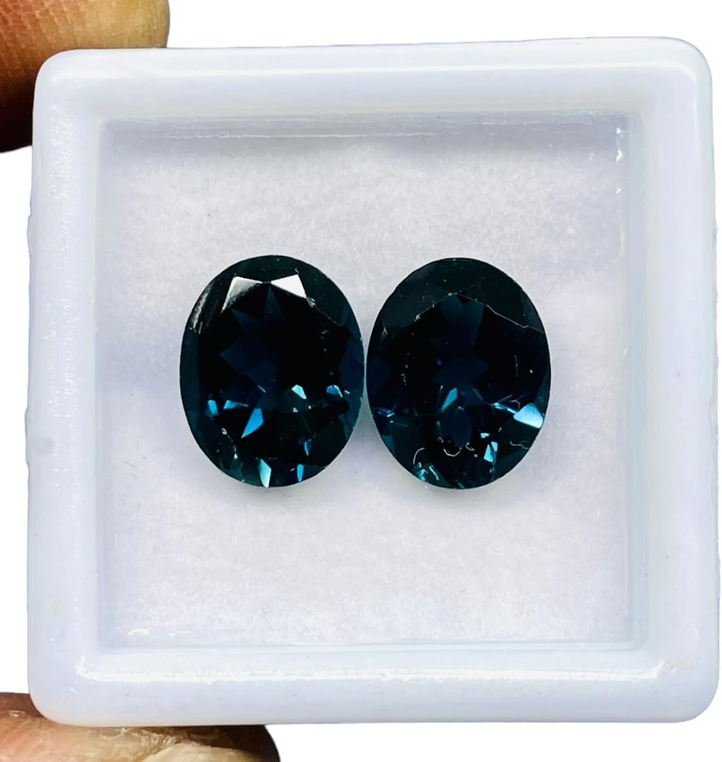 2 Pcs Natural London Blue Topaz Pair 10x8mm Oval Cut Loose Gemstone Lot 6.50 Cts