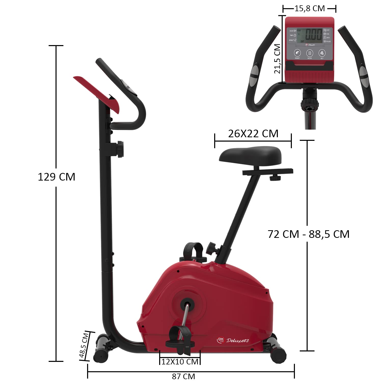 Bicicleta estática - 8 intensidades diferentes - Conexión app Kinomap - Chasis Reforzado Soporta hasta 150kgs - Deporte en casa