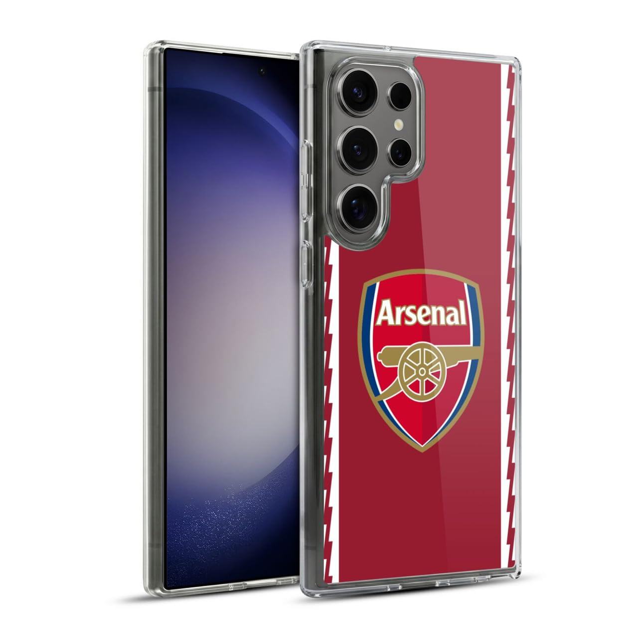 Head Case Designs Officially Licensed Arsenal FC Home 2022/23 Crest Kit Gel Case [Military Grade Protection] Compatible with Samsung Galaxy S23 Ultra 5G and Compatible with MagSafe
