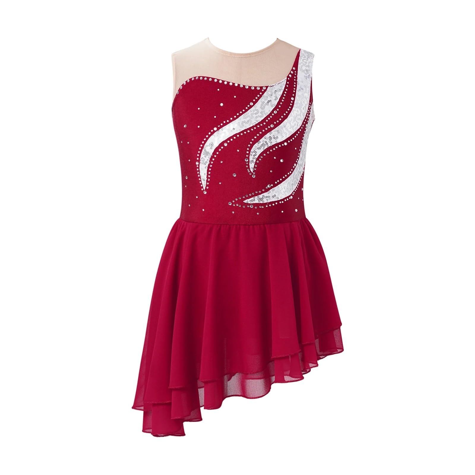 Abito Ginnastica Ritmica Con Strass Vestito Pattinaggio Artistico Bambina -  Body Con Paillettes E Strass - Senza Maniche Per Ginnastica E Danza Body  Paillettes Bambina, image size:1600x1600