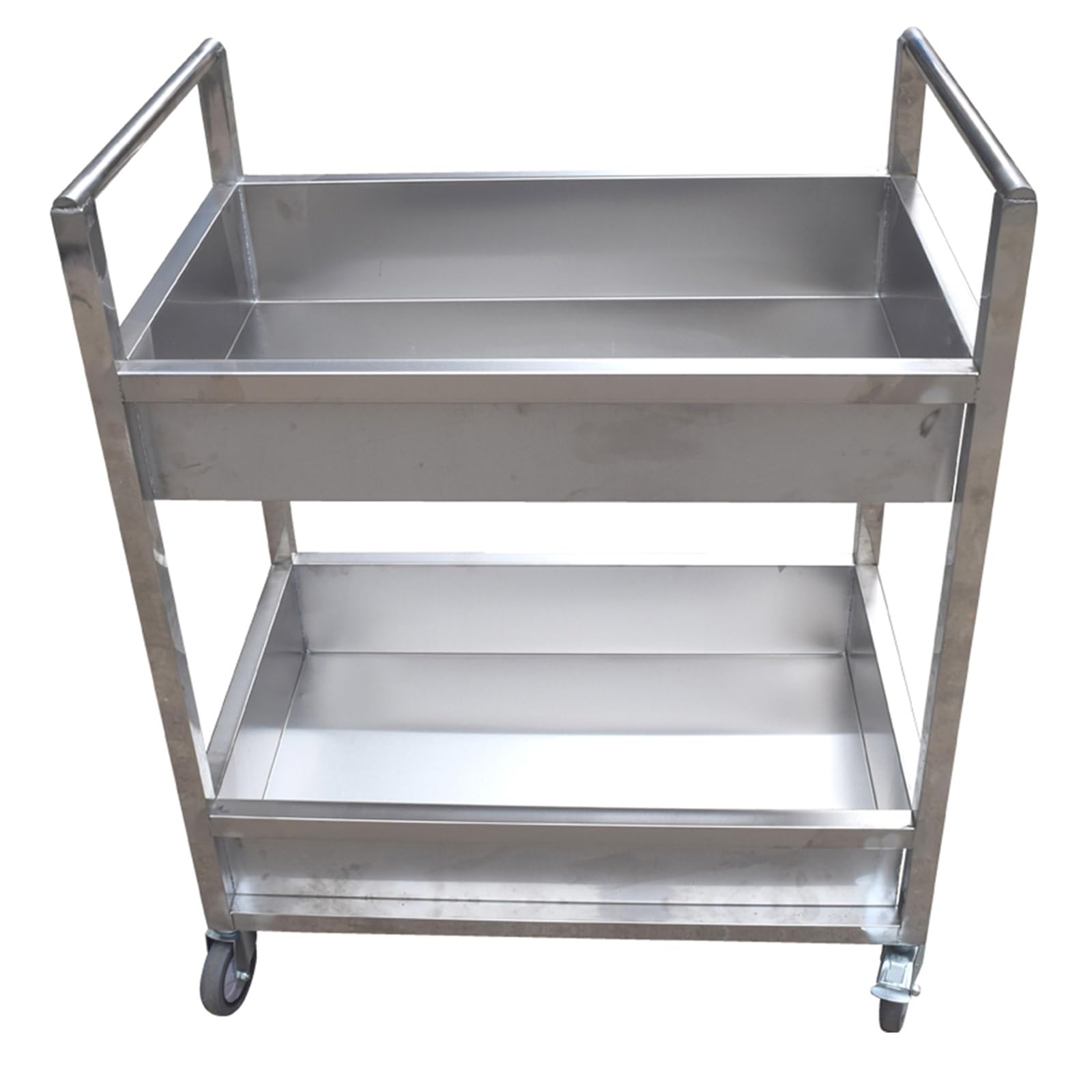 Carrello da Laboratorio in Acciaio Inossidabile 201 Contenitore con Altezza di 10 Centimetri Portata 150 Kilogram Portata 150 Kilogram Carrello Rotante Design A 2 Livelli Carrello Portaoggetti Carrell