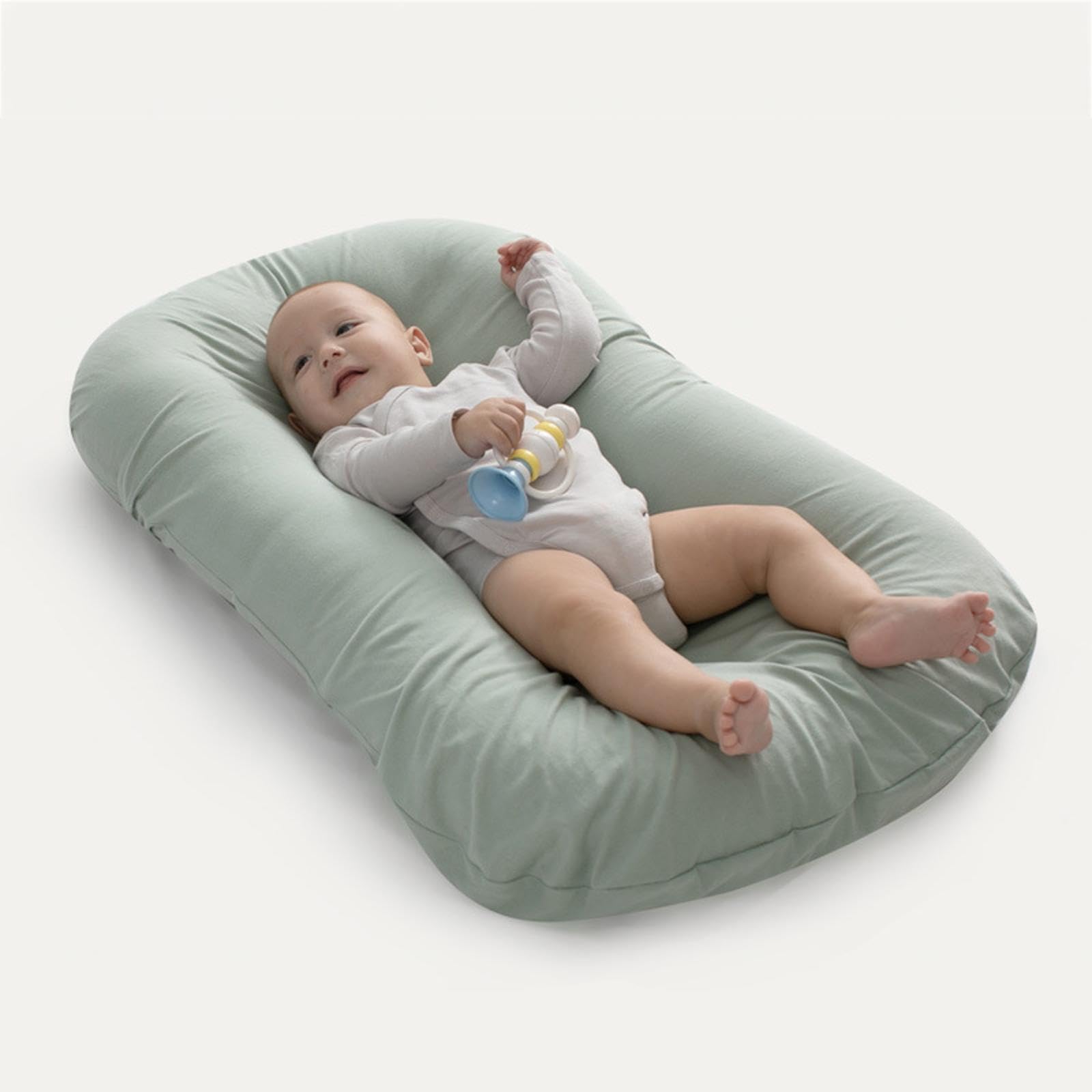 Babybettschläfer, Atmungsaktive Baumwolle Nestchen Baby Faltbar Abnehmbar Waschbar Babynestchen Set Bett,LightBlue