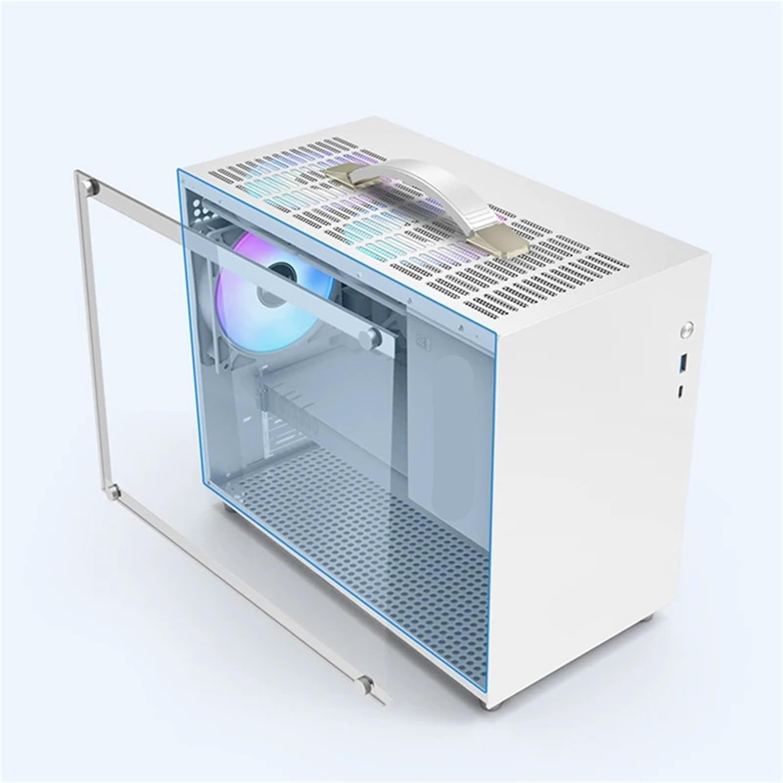 X-Gamer X100 M-ATX Przenośna obudowa na komputer ITX MATX Zasilacz Wsparcie U3 Typ-C Desktop MINI Mała obudowa