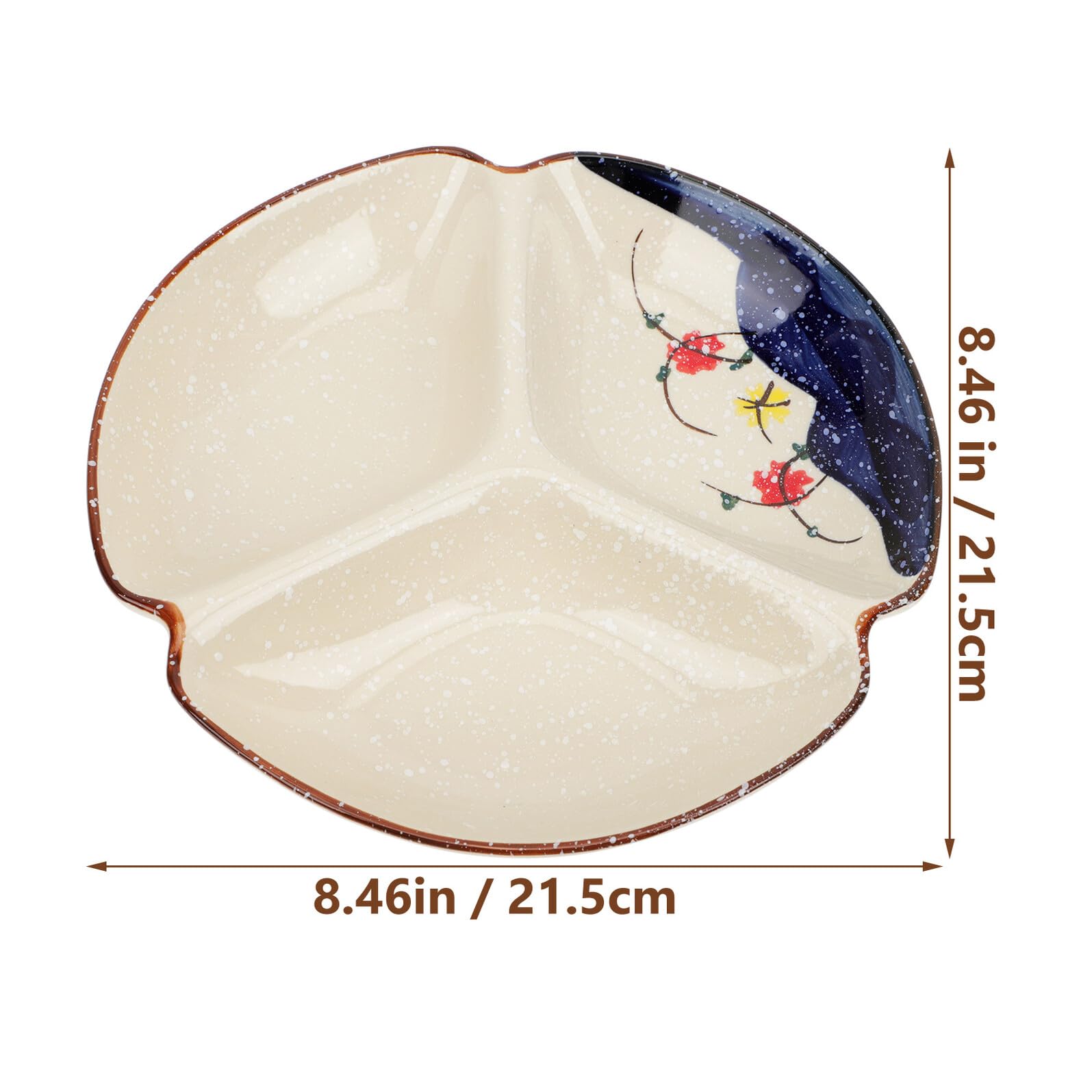 Assiette Compartimentée Céramique Plateau Divisé pour Snacks et Fruits Design Pratique et Facile à Nettoyer pour Maison et Restaurant