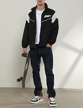 Yimoon Men's Lightweight Windbreaker Jacket Casual Zip Up