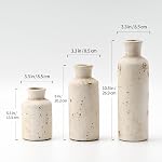 SIDUCAL Vase de ferme rustique en céramique 3, Vase en terre cuite blanchie, Vases décoratives en argile pour décoration maison, Salon, Étagère, Décoration de mantel (blanc rustique)