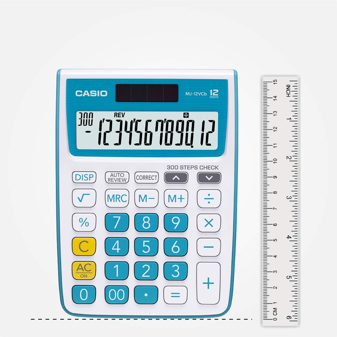 Casio Mj-12Vcb-Bu-Sa-Dp Step Controlled Desktop Calculator, Blue - Image 4