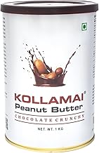 Kollamai Chocolate Peanut Butter 1Kg, Organic 32gm High Protein, Dark Chocolate Crunchy Peanut Butter Smooth Spread, Healthy Delicious, Perfect for Snacks and Fitness