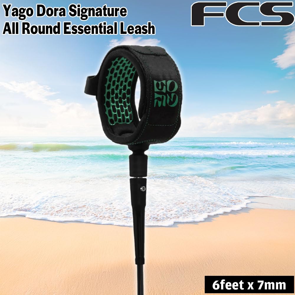 FCS Leash Yago Dora All Round Essential - 6'0 - Schwarz Grün