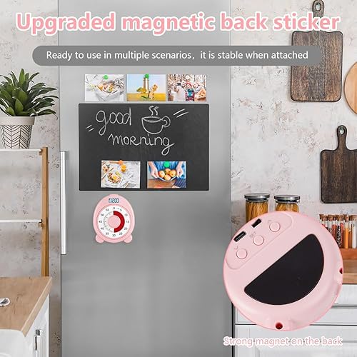 Miniatura 8 de Ainiv Temporizador visual de 60 minutos para niños, temporizador de cuenta regresiva para aula, oficina, cocina, lindos temporizadores magnéticos de