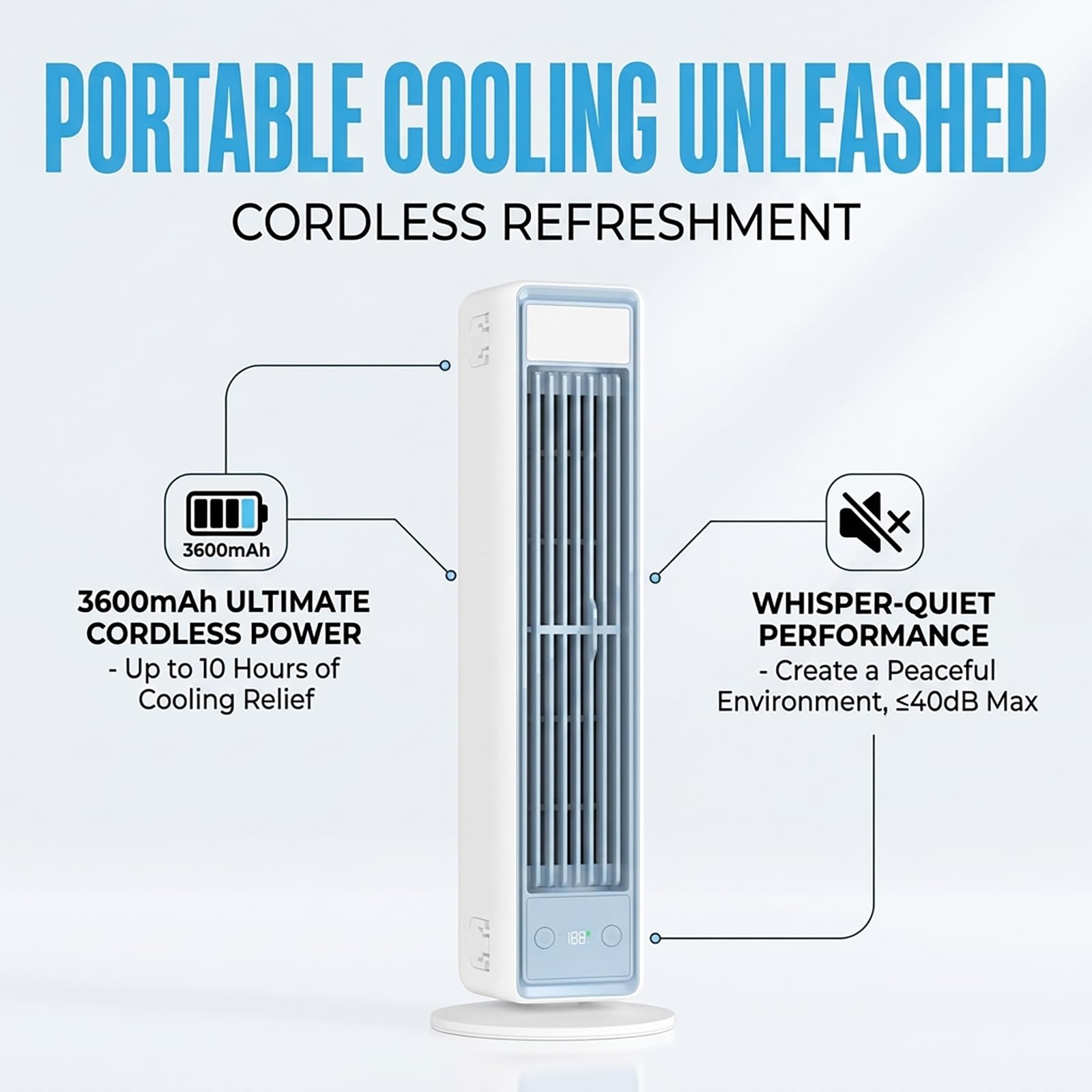 Enfriador de aire de torre sin aspas 3 en 1, ventilador de enfriamiento portátil USB de sobremesa o montable en pared con control remoto y pantalla digital, 5 velocidades de viento ajustables