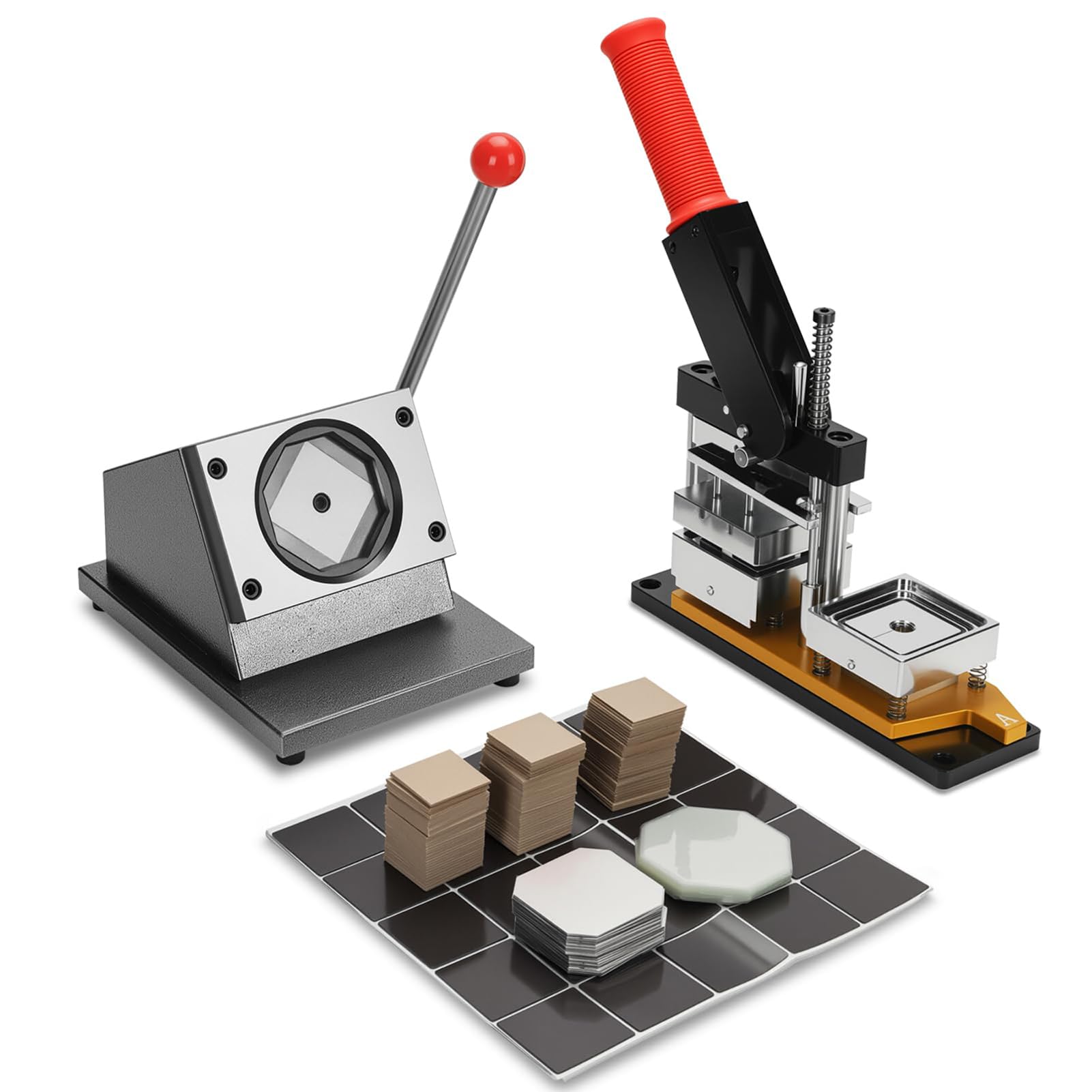 MYUYEE Diy Fridge Magnet Maker Kit, 50 * 50Mm, With 1 Press Machine +1 Paper Cutter +200 Sets Consumables