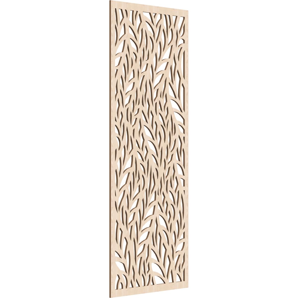 Ortonville Decorative Pierced Fretwork Wood Wall Panels, 27 3/8"W x 69 3/8"H x 3/8"T, Red Oak