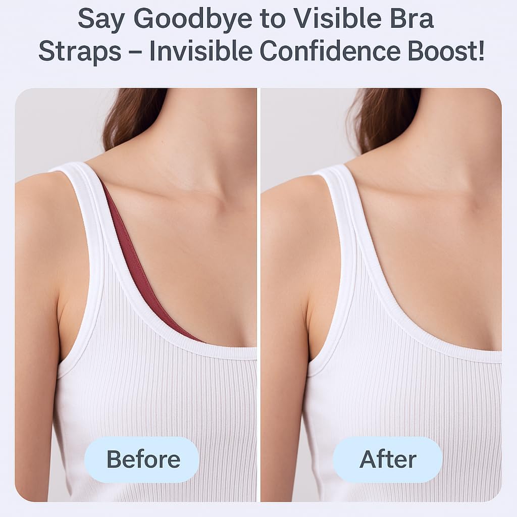 Bra Clips for Straps, Bra Strap Holders, Strap Adjusters for Slipping Shoulder to Make Racerback – 2/6/8 Pack Holder Set for Bras – Neutral Colors