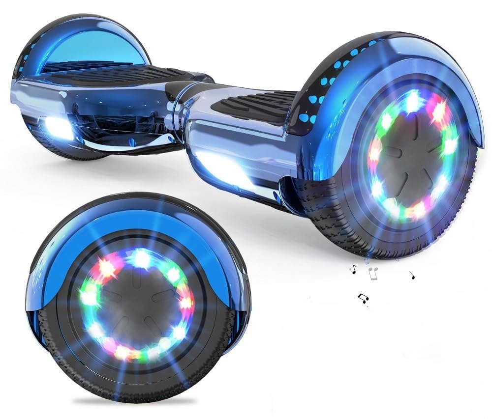 VOUUK Hoberboard 6,5-Zoll-Hoverboard mit Zwei Rädern, Mit Bluetooth-Lautsprecher, Mit LED-Lichtern Geeignet für Kinder und Erwachsene