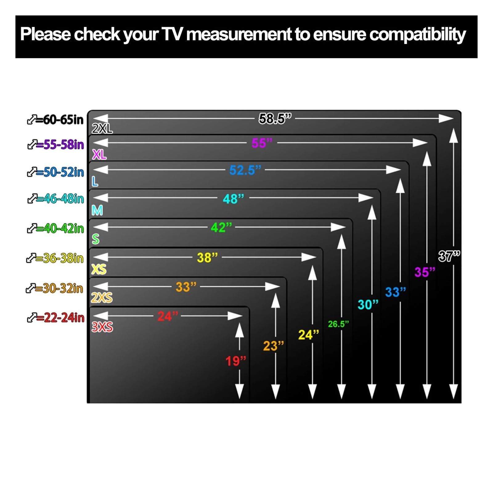 Funda TV Exterior Funda for TV Exterior 600D Protector de Pantalla for TV Plana con Bolsillo(M)