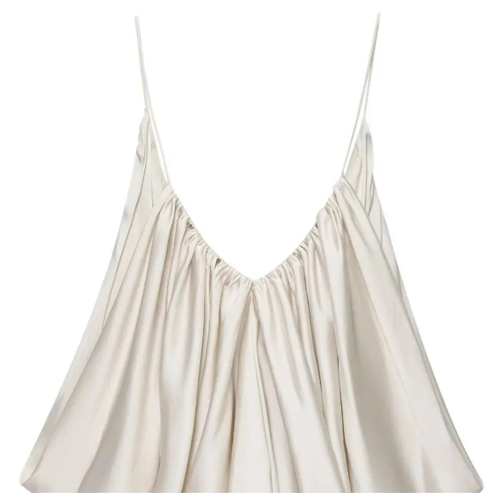 Chaleco de Mujer Las Mujeres Verano Sexy Profundo V Suspender Tops Suave Satén Sin Mangas Halter Versátil Camisola Correa Sol-Top-Red-XS